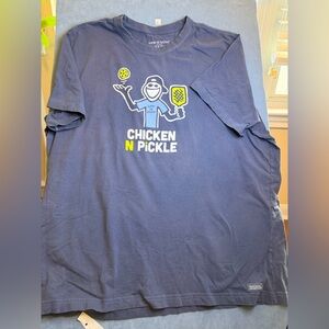 Life Is Good Blue T-Shirt “Chicken N Pickle Ball” size 3XL